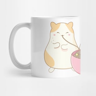 cute cats eating chinese korean noodles Mug